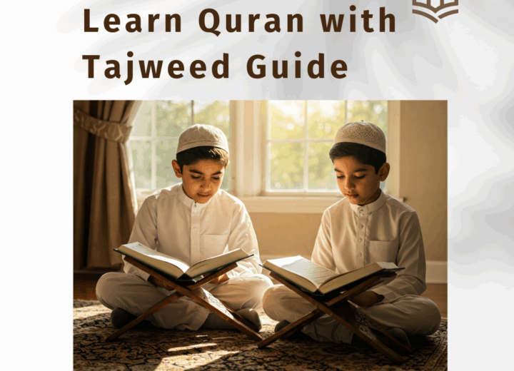 Muslim boys learn Quran with Tajweed